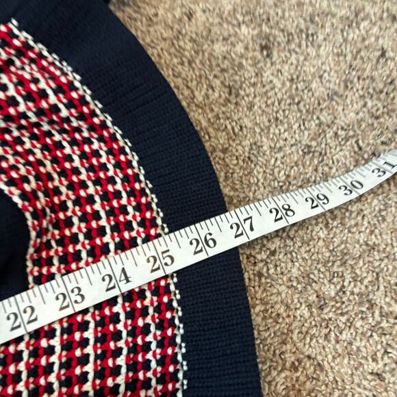 Talbots Women’s Red Tweed Knit Boxy Cardigan Sz XL Americana Cotton Festive - Picture 6 of 7